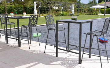 FANCY LEAF 75 - Stackable high perforated metal garden stool by RD Italia - view 3